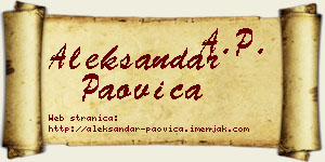 Aleksandar Paovica vizit kartica